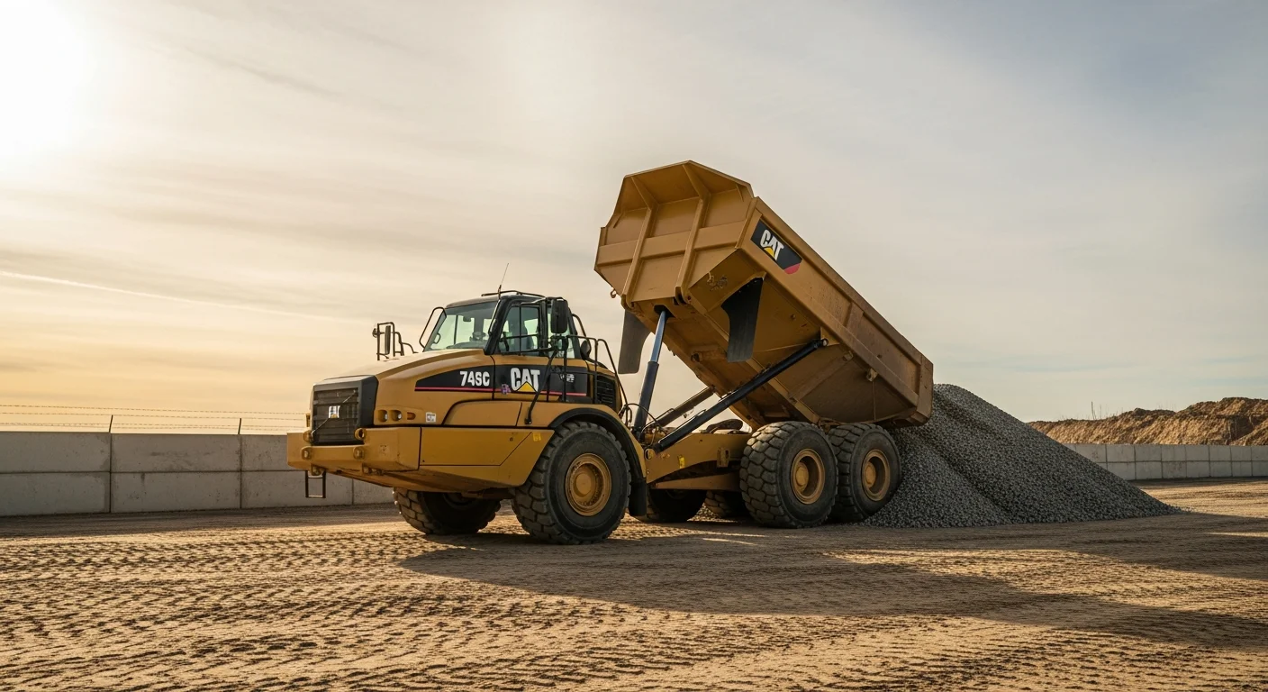 Dump truck ready for material hauling and debris removal